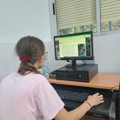 Participante trabajando en el ordenador